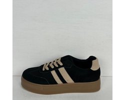 Leuke sneakers met retrozool zwart Zwart / 38