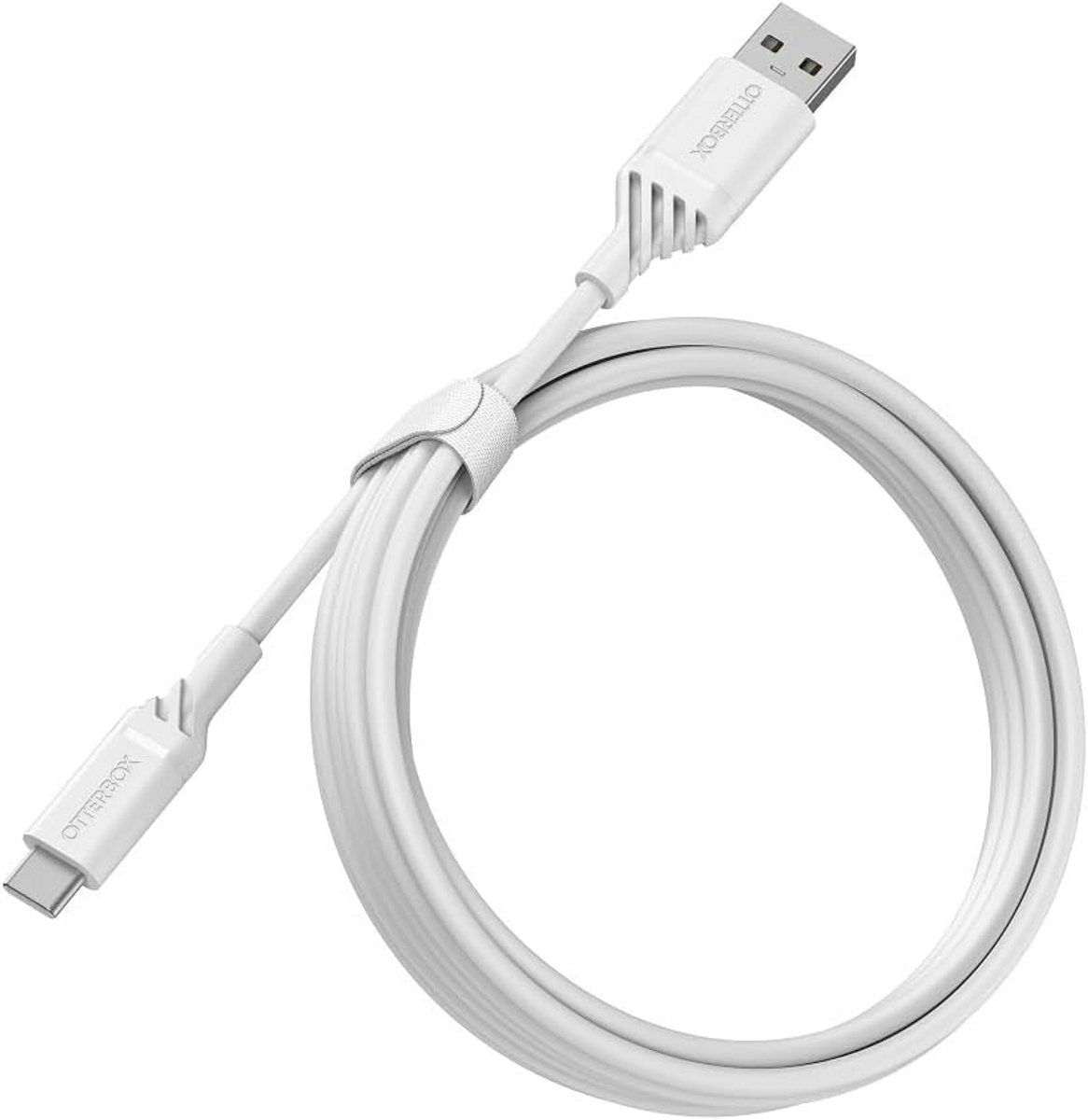 Versterkte USB-A naar USB-C Oplaadkabel 2m Wit voor Smartphone en Tablet