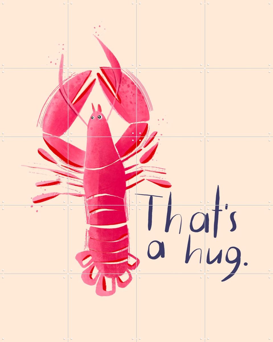 IXXI That's a Hug, Gozde - 80 x 100 cm - Gratis ophangtool - Grote wanddecoratie en posters - Aquarel, Speels, Illustraties, Grafisch Ontwerp, Café