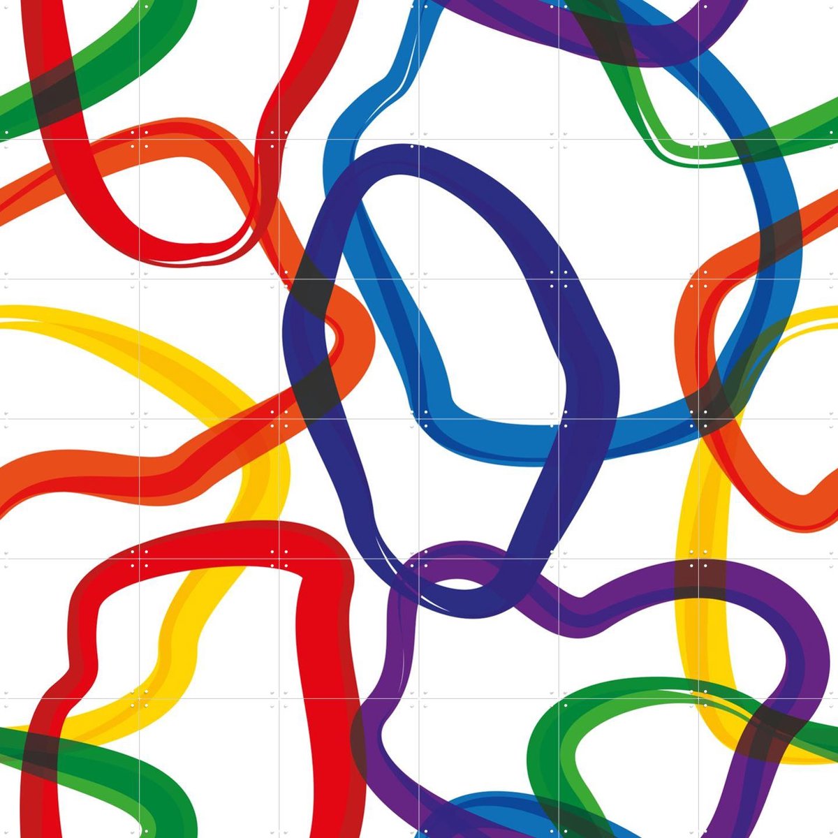 IXXI Intermezzo, Markus Laible - 120 x 120 cm - Gratis ophangtool - Grote wanddecoratie en posters - Kleurrijk, Grafisch Ontwerp, Illustraties, Line