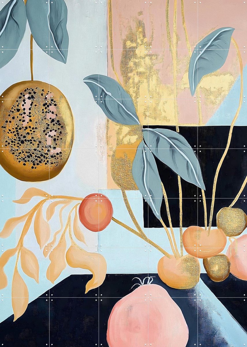 IXXI Woven Harvest, Artclaud - 100 x 140 cm - Gratis ophangtool - Grote wanddecoratie en posters - Kleurrijk, Abstract, Minimalisme, Digitale Kunst