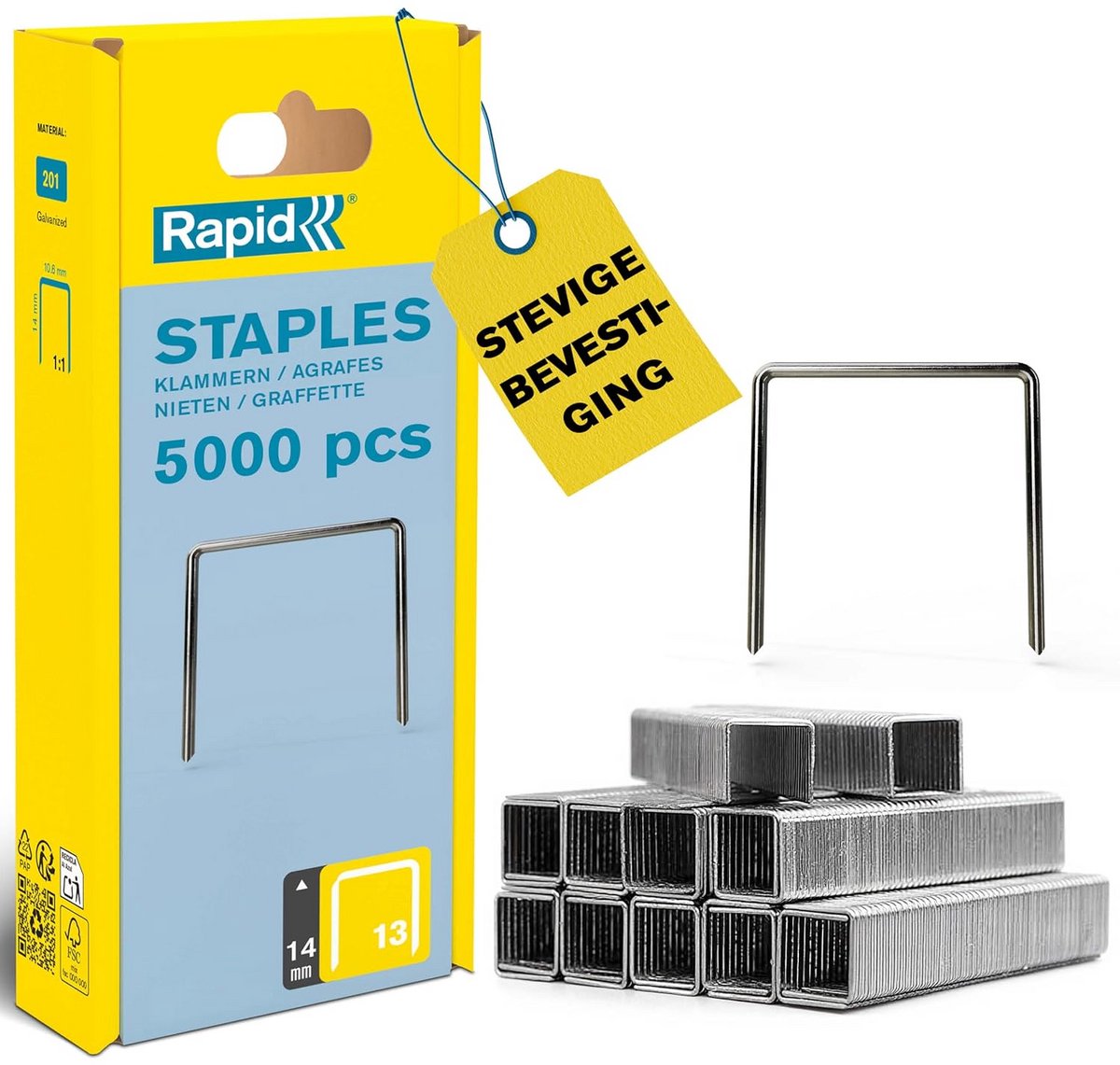 Dundraadnieten Type 13 14mm voor Tacker in Kunststof Box (5.000 Stuks)