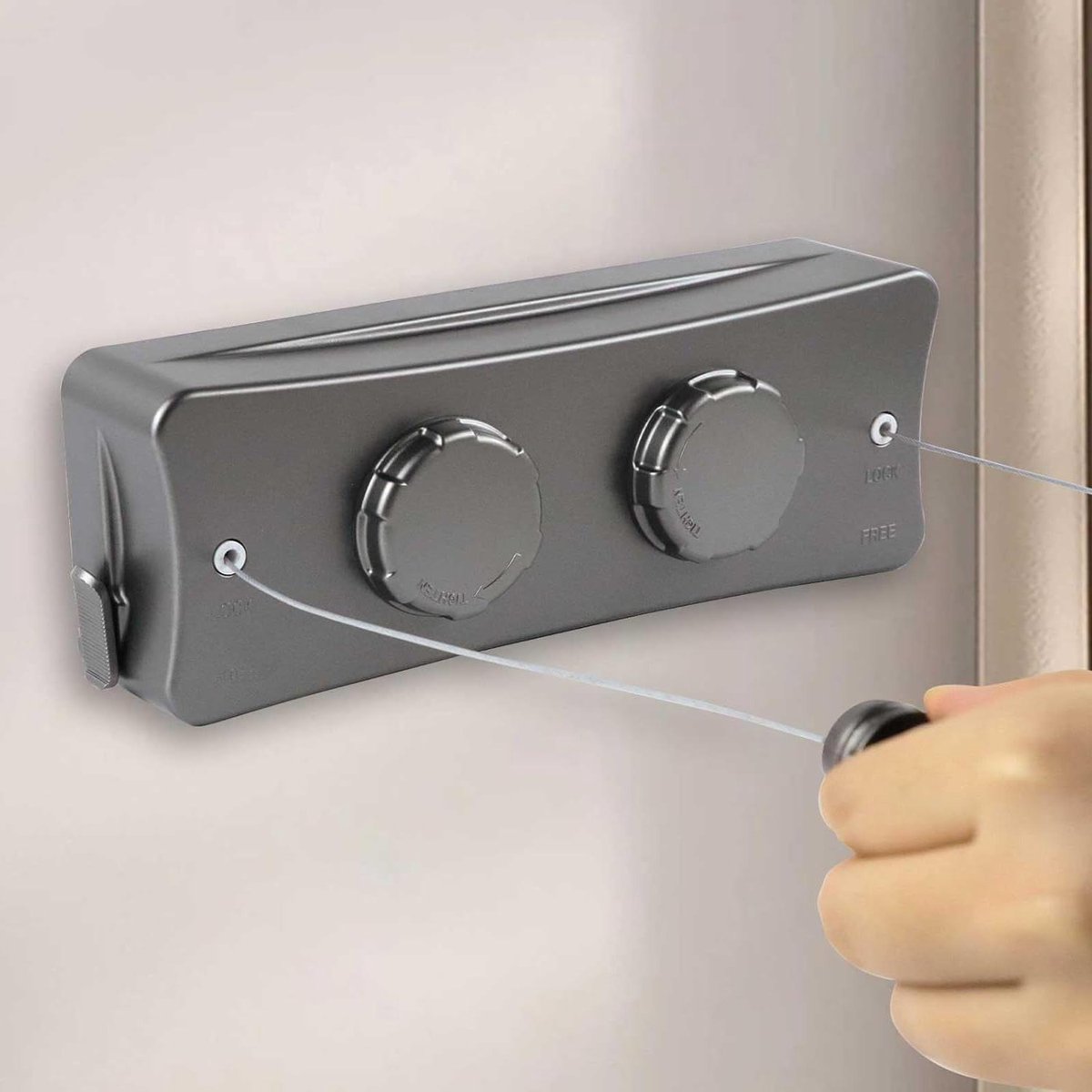 Extendable Clothesline 5.1 m - Two Lines Weatherproof for Balcony and Garden - Wall Mounting Kit Included - Wall Washing Line