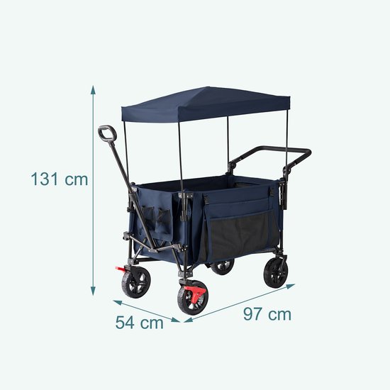 Bolderkar - 54x131x97 cm - blauw van Merkloos — afbeelding 3