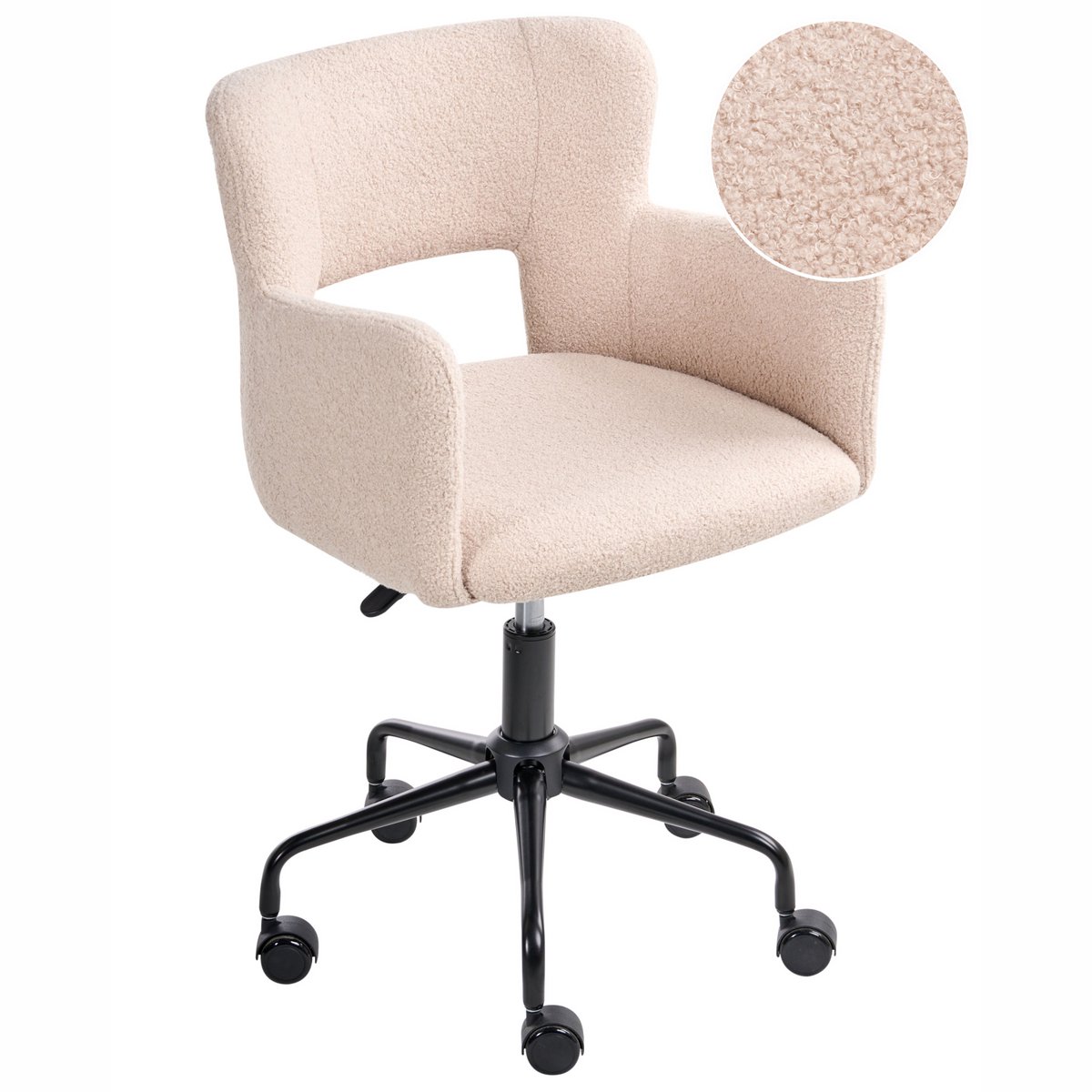 SANILAC - Bureaustoel - Beige - Bouclé