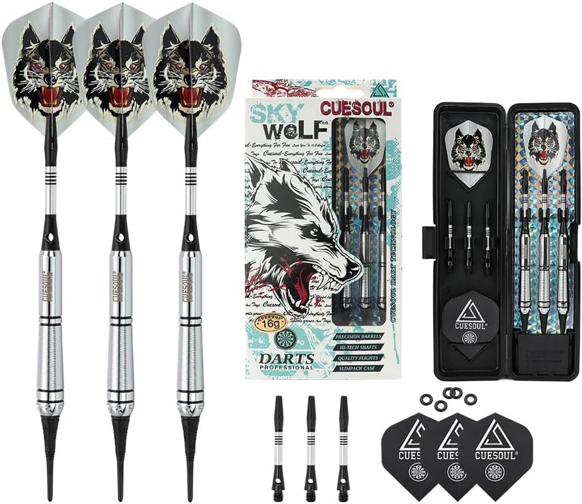 Softdartpijlen Set 16 Gram Vaten – Ideaal voor Beginners en Recreatief Gebruik