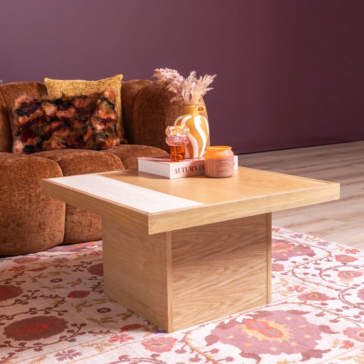 Bronx71® Salontafel Java 70x70 cm blank eiken