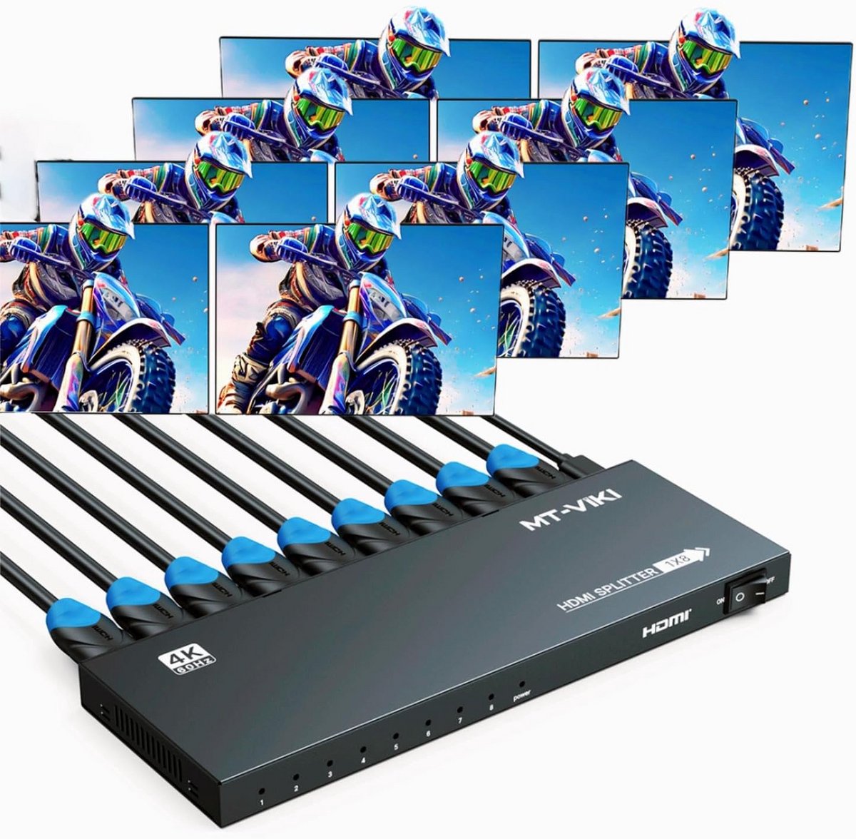 HDMI Splitter 1x8 4K UHD 60Hz voor HDMI verdeelde muur