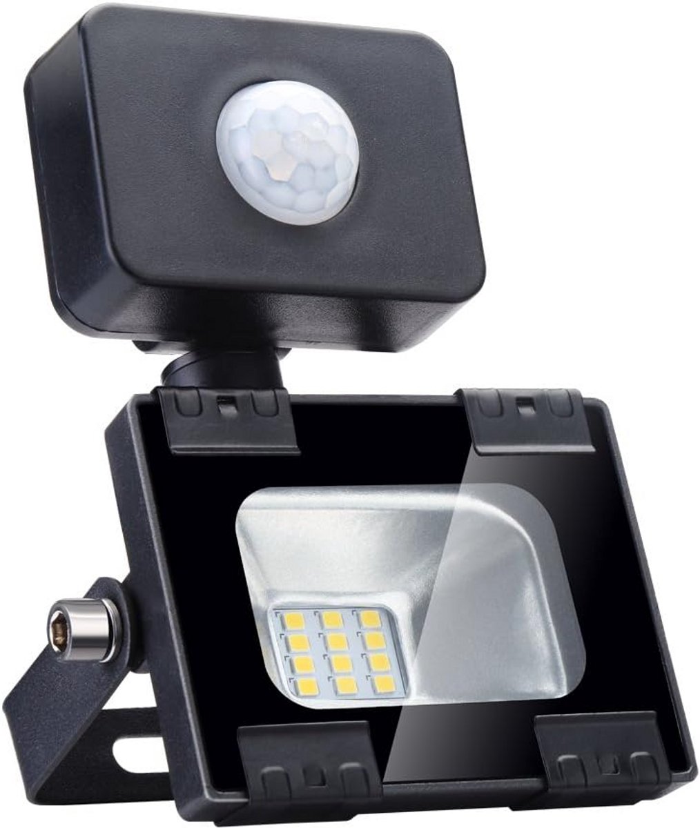 Waterdichte LED Schijnwerper met PIR Bewegingssensor voor Buiten - 10W Warm Wit - Tuin en Veranda