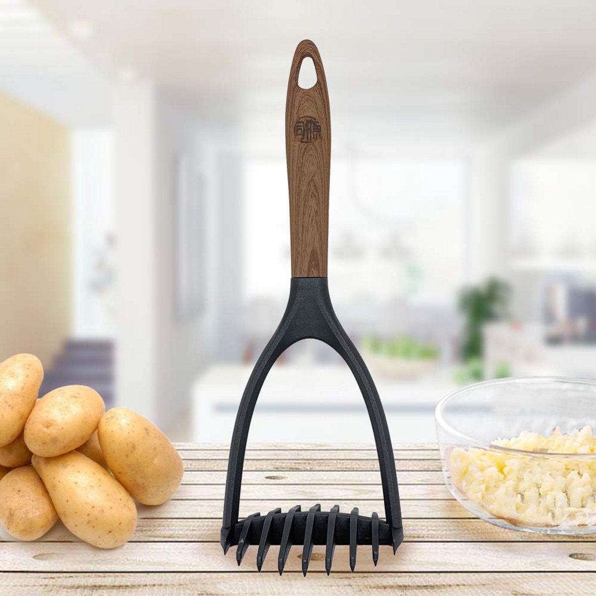 Aardappelstamper met Comfortabel Handvat voor Antiaanbakpannen