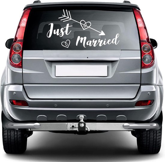 Vinyl Sticker Net Getrouwd voor Auto en Raam Decoratie Bruiloft | bol
