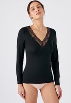 Damart - T-shirt met lange mouwen kant Thermolactyl Sensitive onzichtbaar - Dames - Zwart - 42-44 (M)
