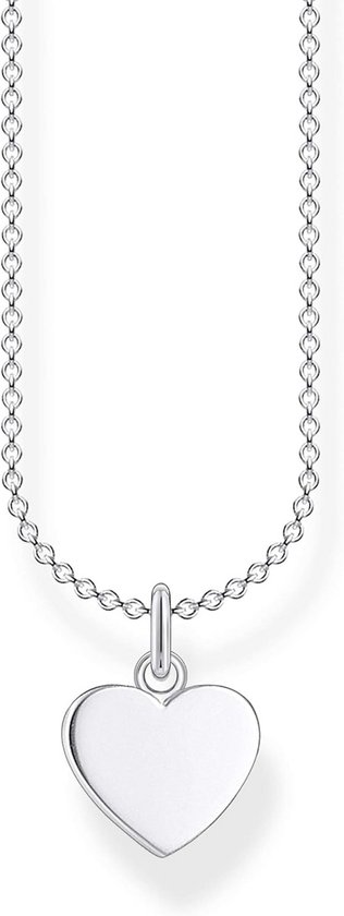 zilveren ketting 2 open rondjes verbonden wit ZIC1782