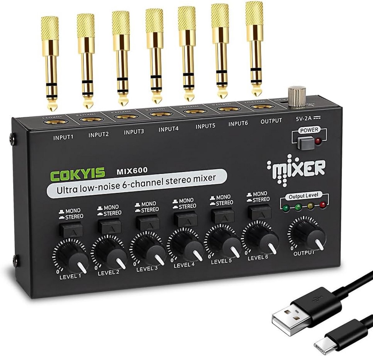 6-Kanaals Stereo Line Mixer voor Submixing met Ultra Laag Ruis