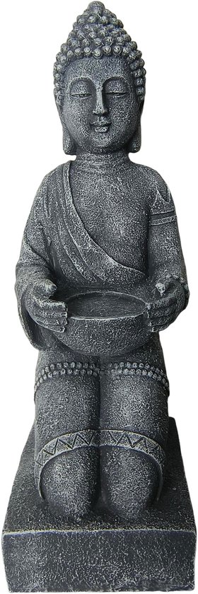 Figurine Bouddha - 43 cm - anthracite