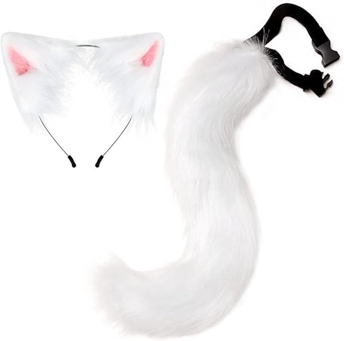 Daity 1 set - Set met nepbonten vossenstaart en oren als hoofdband - kostuumaccessoires - Halloween feestartikelen