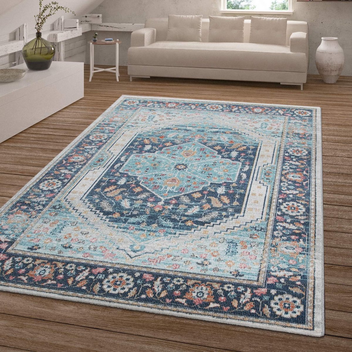 Outdoor Vloerkleed Modern Abstract Blauw Slijtvaste Binnen Buiten Vloerbedekking 140x200cm