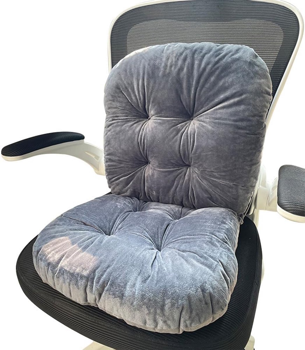 Luxe Pluche Stoelkussen met Rugsteun voor Schommelstoel of Fauteuil