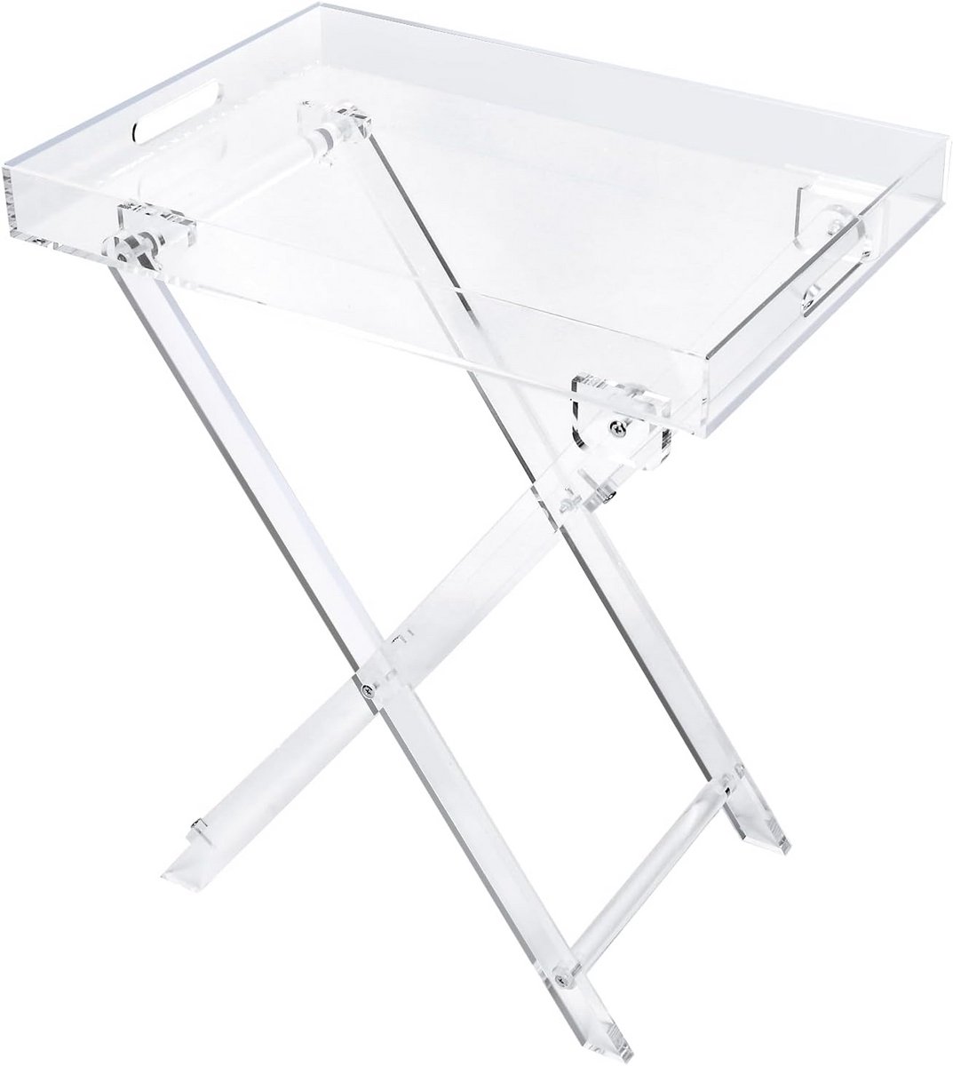 Inklapbare Transparante Acryl Serveertafel Vierkant - Stevige Drinktafel voor Bar en Keuken