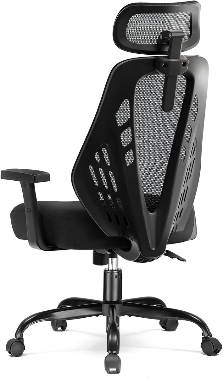Ergonomische bureaustoel met 3D-armleuningen en hoofdsteun voor optimaal comfort