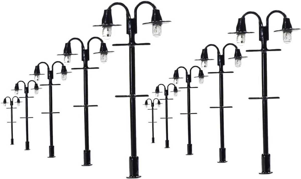10x Modelspoor Lantaarnpalen Straatverlichting 5.5cm N Schaal 1:160 Decoratie