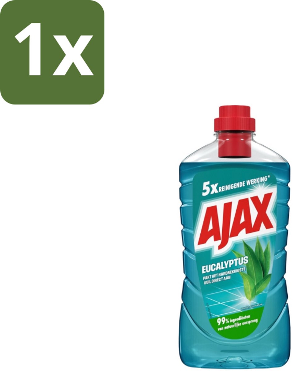 1 x Ajax – Allesreiniger – Eucalyptus – 1000 ml - Allesreiniger Eucalyptus - Reiniging - Frisse Geur - Natuurlijke Schoonmaak - Vuil Verwijderen