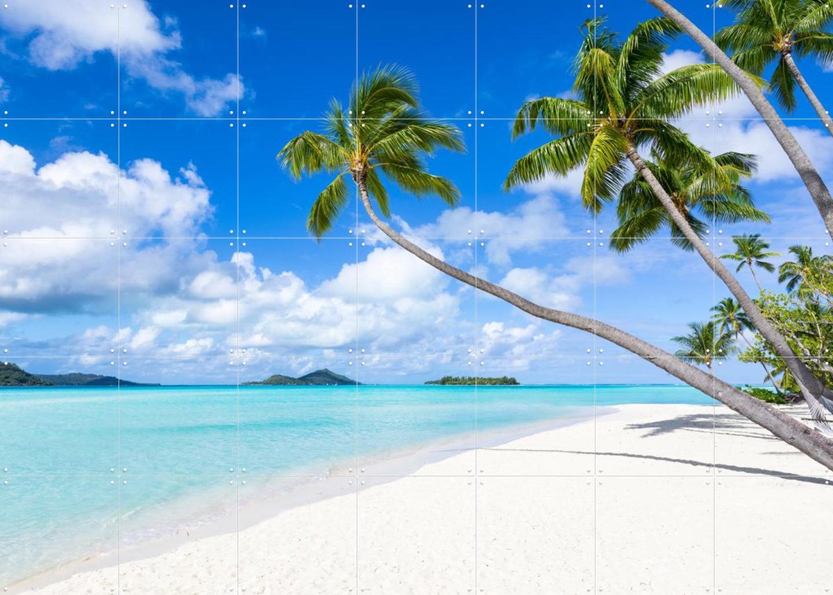 IXXI Tropical beach on Bora Bora, French Polynesia, Jan Becke - 140 x 100 cm - Gratis ophangtool - Grote wanddecoratie en posters - Naturalisme