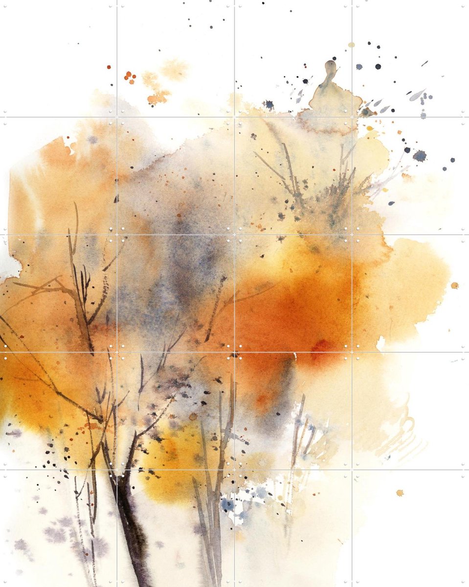 IXXI Autumn, Canot Stop Painting - 80 x 100 cm - Gratis ophangtool - Grote wanddecoratie en posters - Abstract, Aquarel, Impressionisme, Slaapkamer