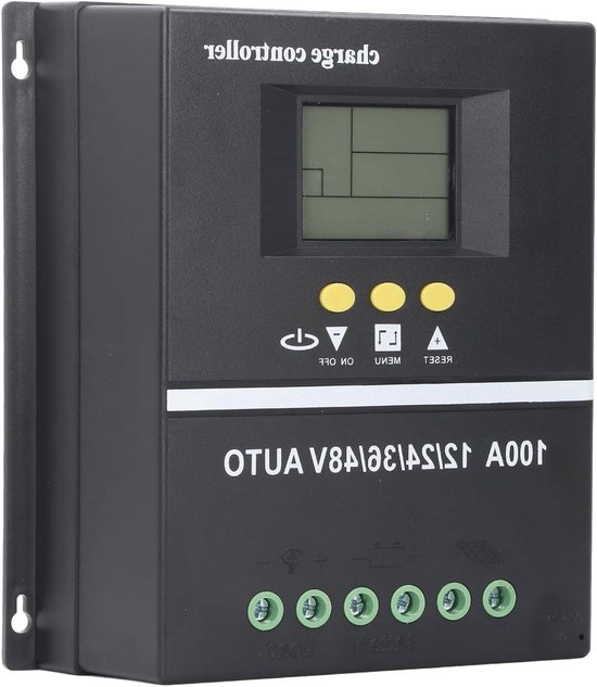 MPPT Zonne-laadregelaar voor Zonnepanelen 100A - Geschikt voor Gel, Overstroomd en Lithium - Met USB-poorten en LCD-scherm - 12V 24V 36V 48V