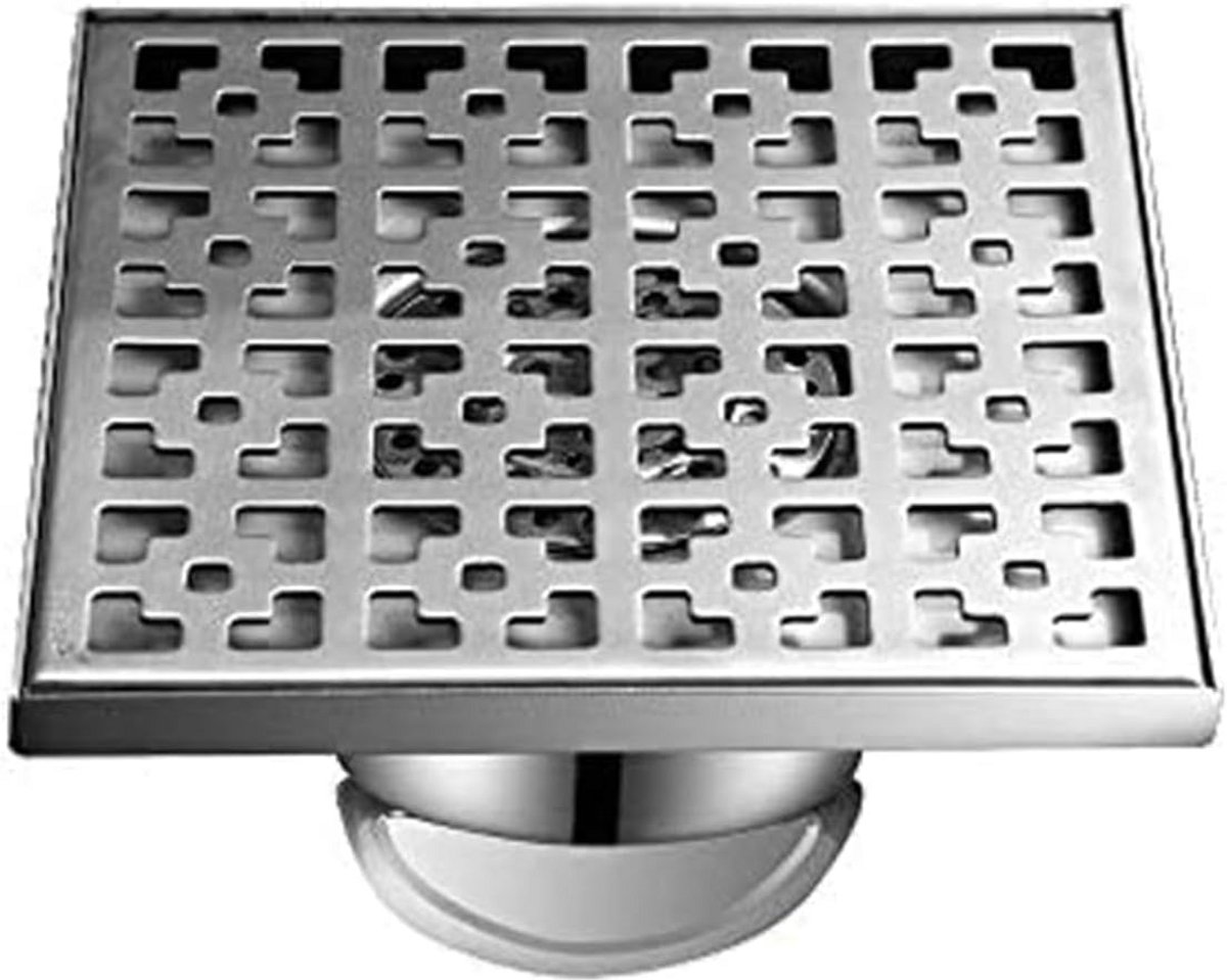 Vierkante RVS Vloerafvoer voor Douche en Badkamer met Geurvanger, 12x12cm