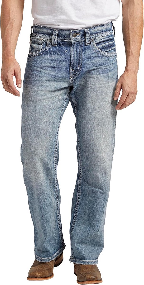 Heren Jeans Gordie Losse Pasvorm Rechte Pijp Comfortabele Stretchy Denim