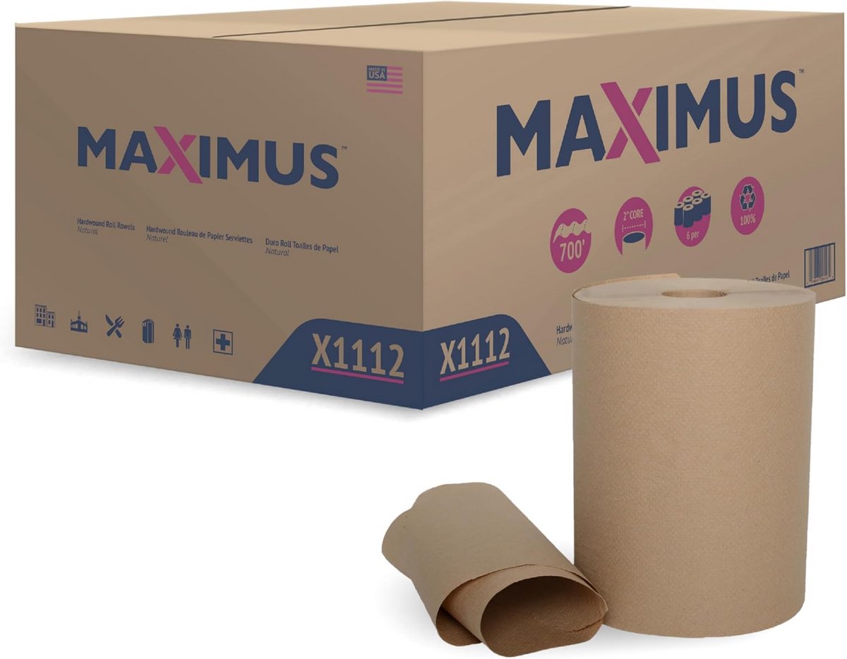 10 Inch Premium Gerecyclede Papieren Handdoekrollen - 6 Rollen per Verpakking - Professioneel Gebruik