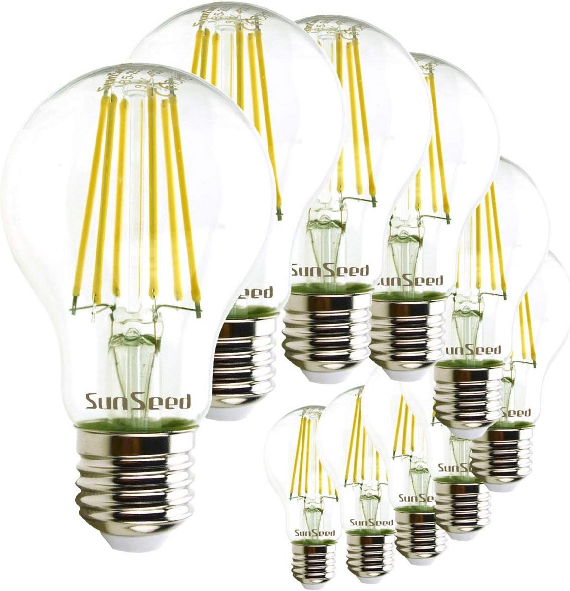 10x LED Gloeilamp E27 Fitting 9W Vervangt 83W Neutraal Wit 4000K Energiezuinig