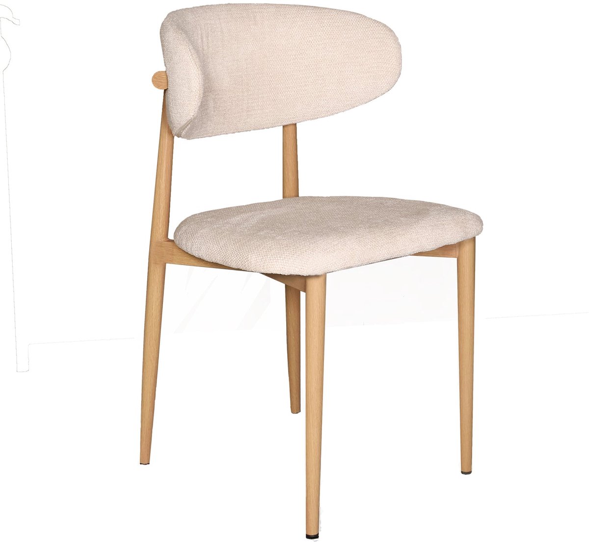 Eetkamerstoel Reika beige lichtbruin Japandi eetstoel zetel