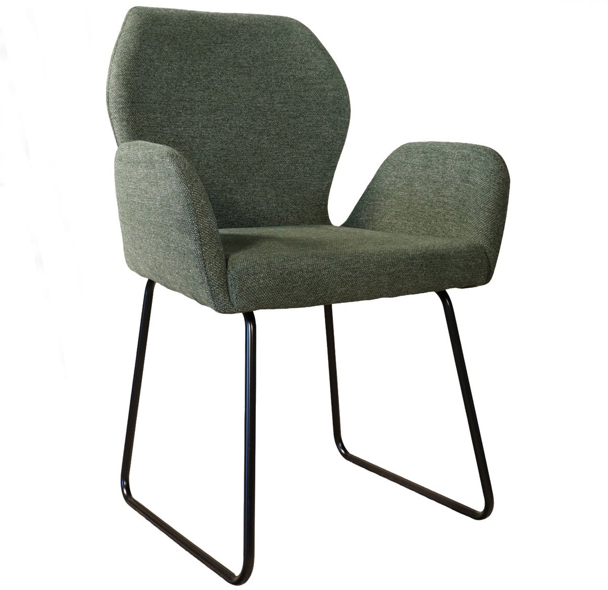 Lizzely Garden & Living SET DEAL: 4 Eetkamerstoelen geweven stof donkergroen Miley eetstoel zetel