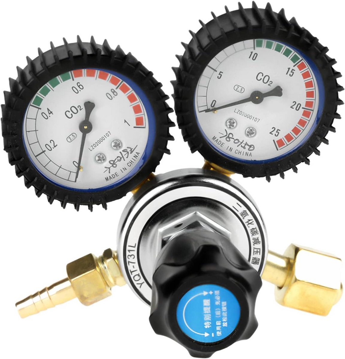 CO2 Regelaar met Dubbele Manometer voor Bierfust en Kegerator