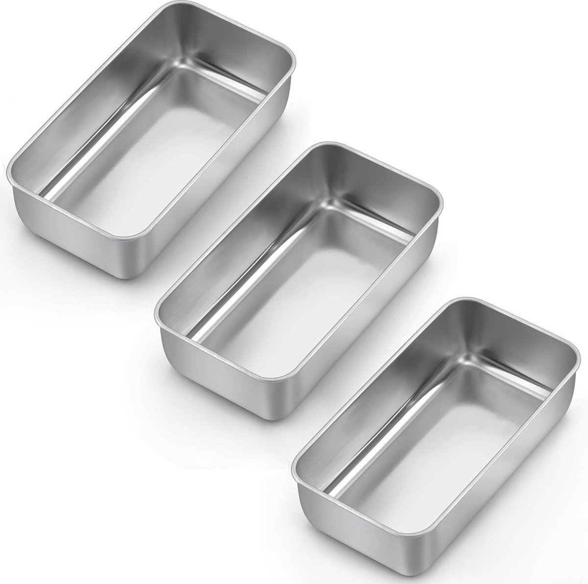 Set van 3 Roestvrijstalen Broodvormen voor Bakken - 23x13 cm