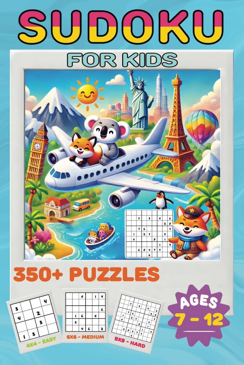 Sudoku Puzzelboek voor Kinderen: 350+ Uitdagende en Leuke Logische Spellen (Leeftijd 7-12)