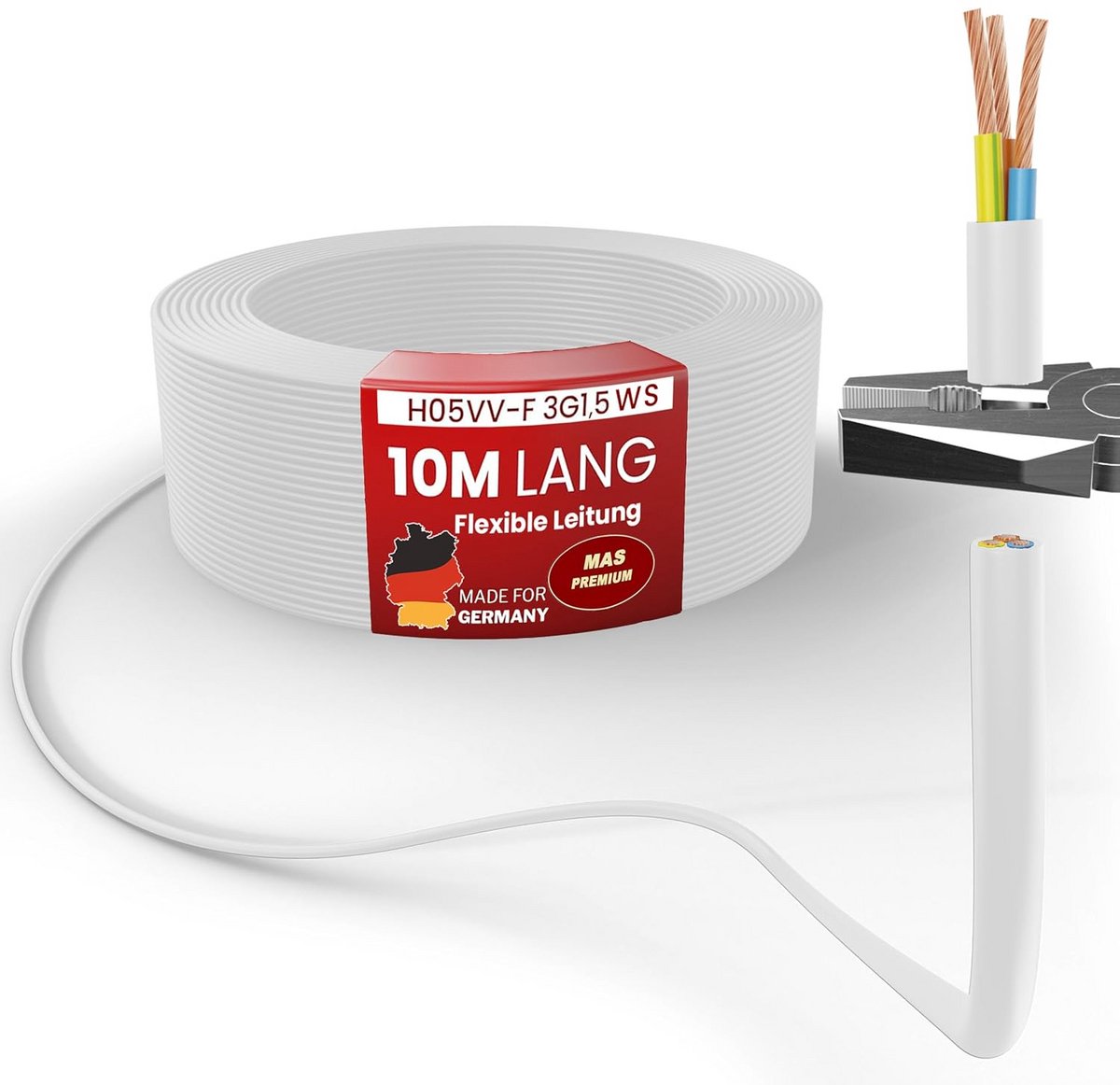Flexibele Kunststof Installatiekabel H05VV-F Diverse Lengtes en Doorsnedes