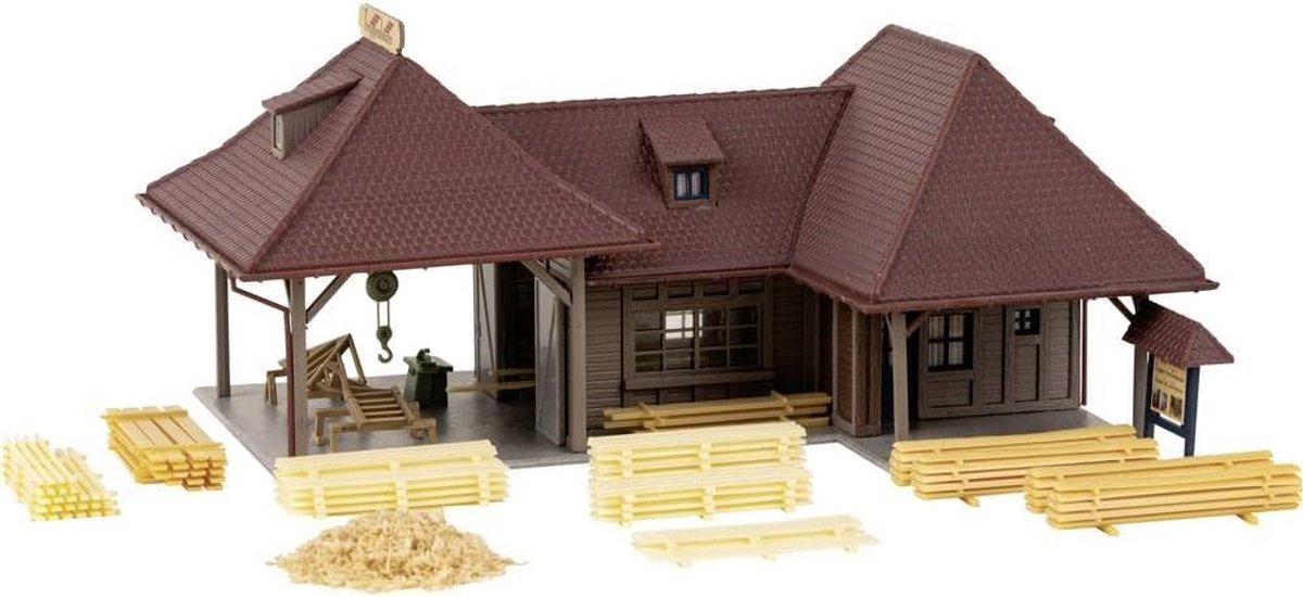 H0 Modelspoor Werkplaats Timmerhoutbouw Set Schaal 1:87