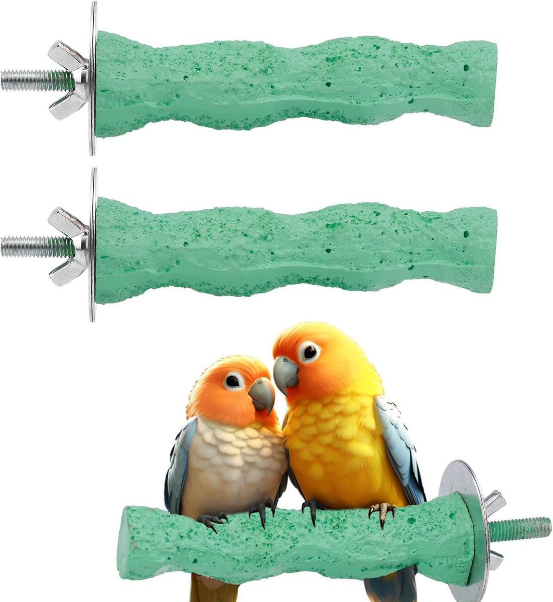 2 Stuks Snavelvijl en Zitstok voor Vogels en Papegaaien