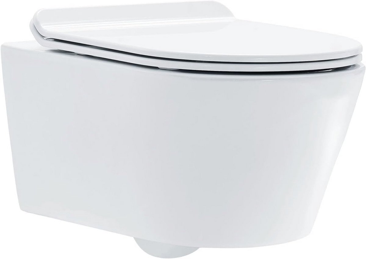 Wandhangend Toilet Zonder Spoelrand Inclusief Softclose Zitting met LED Nachtlampje