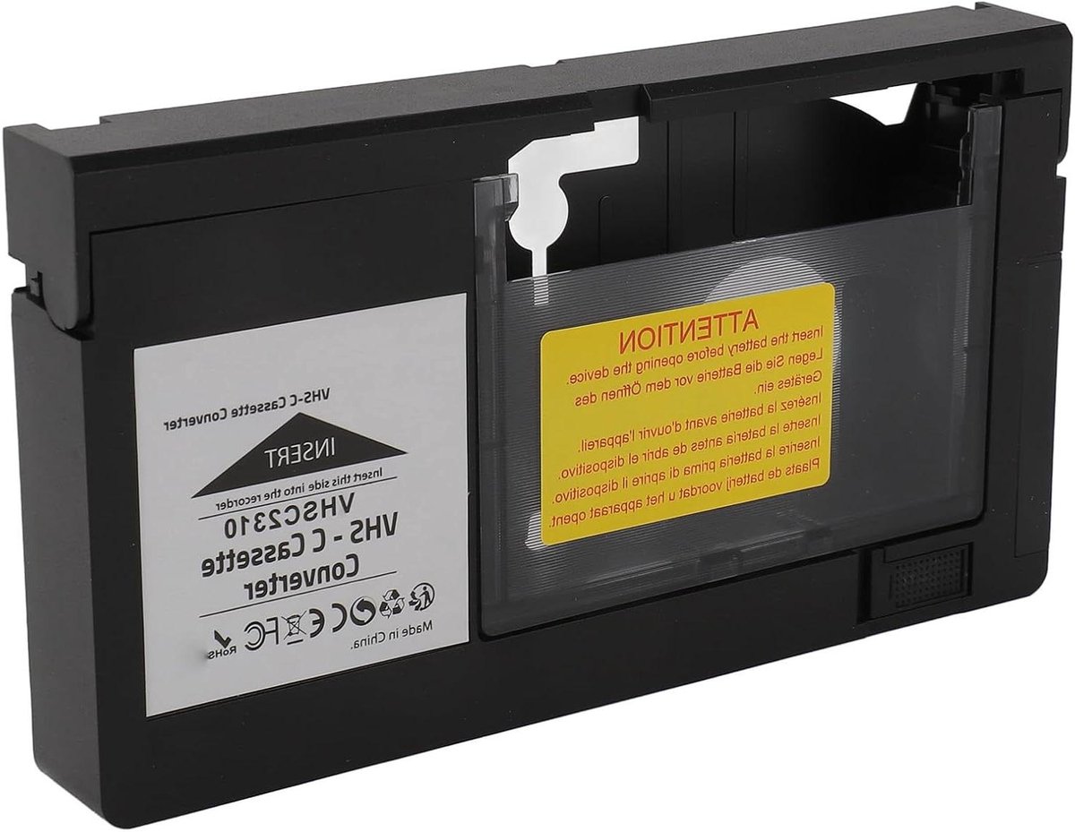 Cassetteadapter voor camcorder, compatibel met VHS-C, S VHS C & S VHS cassettes