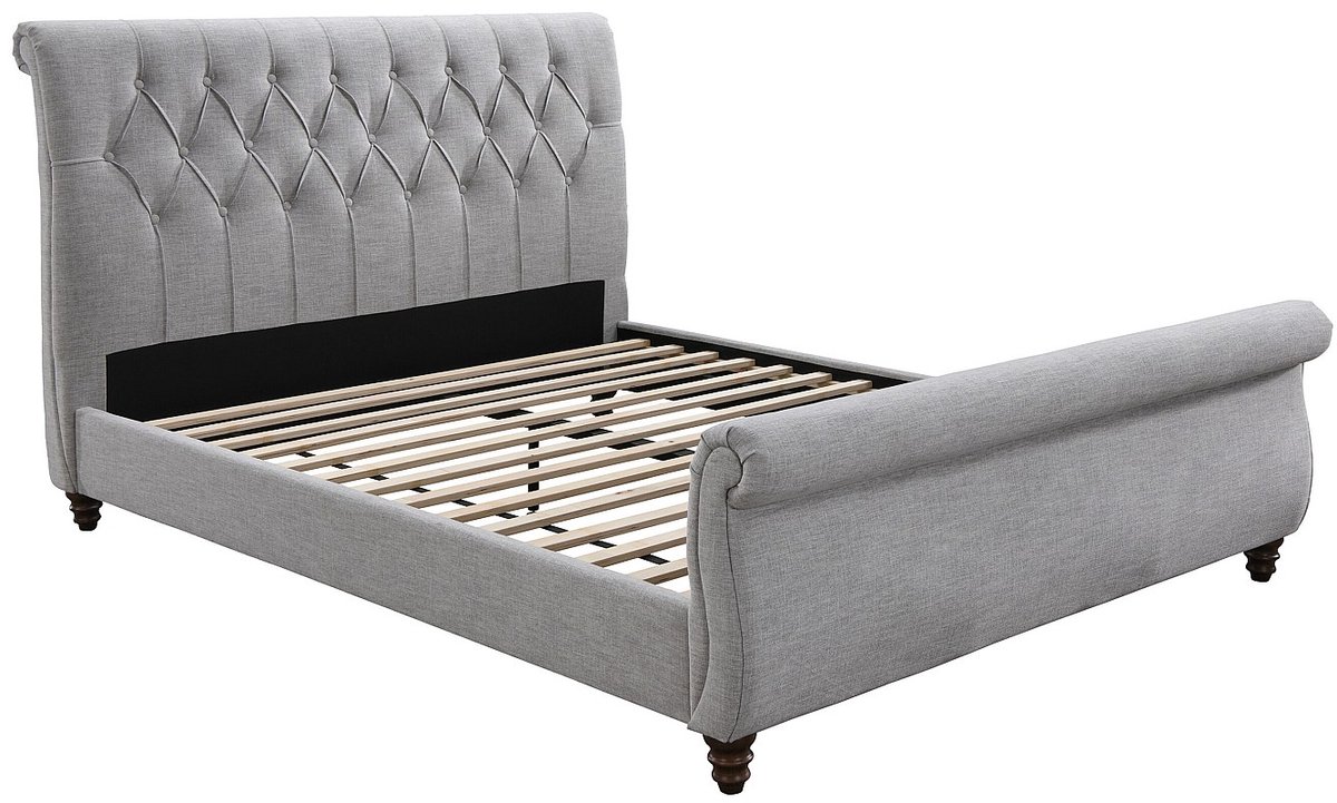 Vente-unique Bedframe stof grijs 140 x 190 cm
