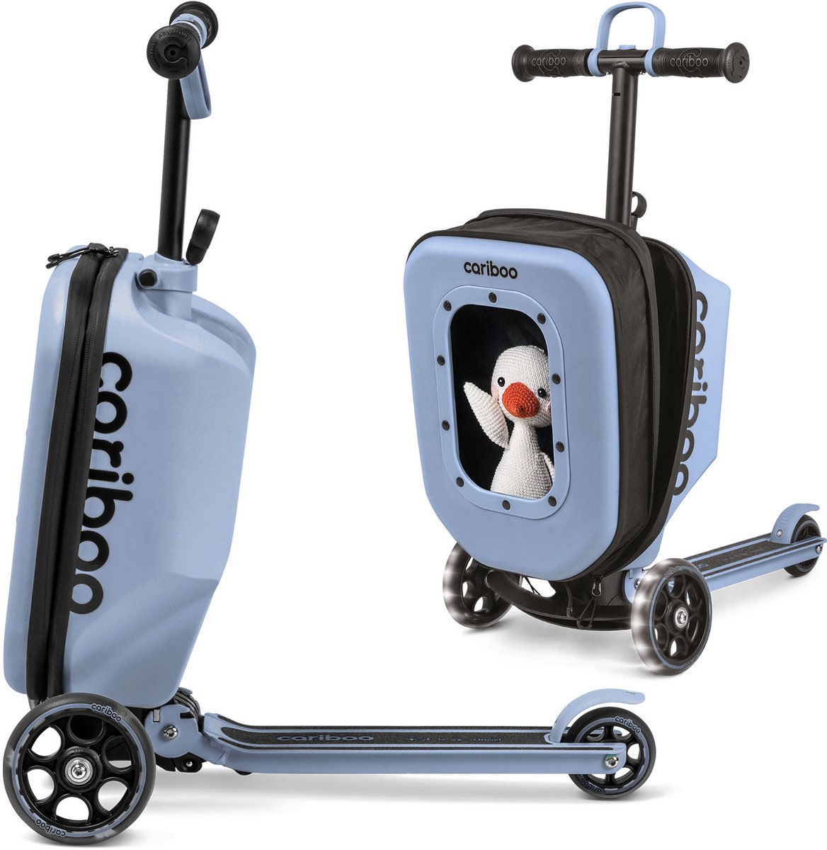 Cariboo iTravel - Step - Marineblauw - Vanaf 2 jaar - voor Jongens en Meisjes - Kinderstepjes - Met Een Koffer - Verstelbaar stuur