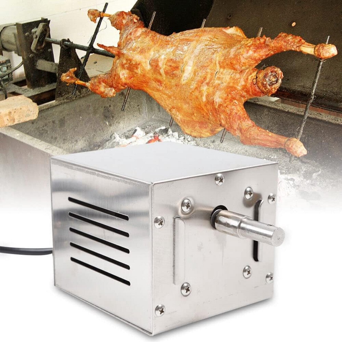 Elektrische BBQ Rotisserie Motor voor Spies 60kg Draaibaar RVS