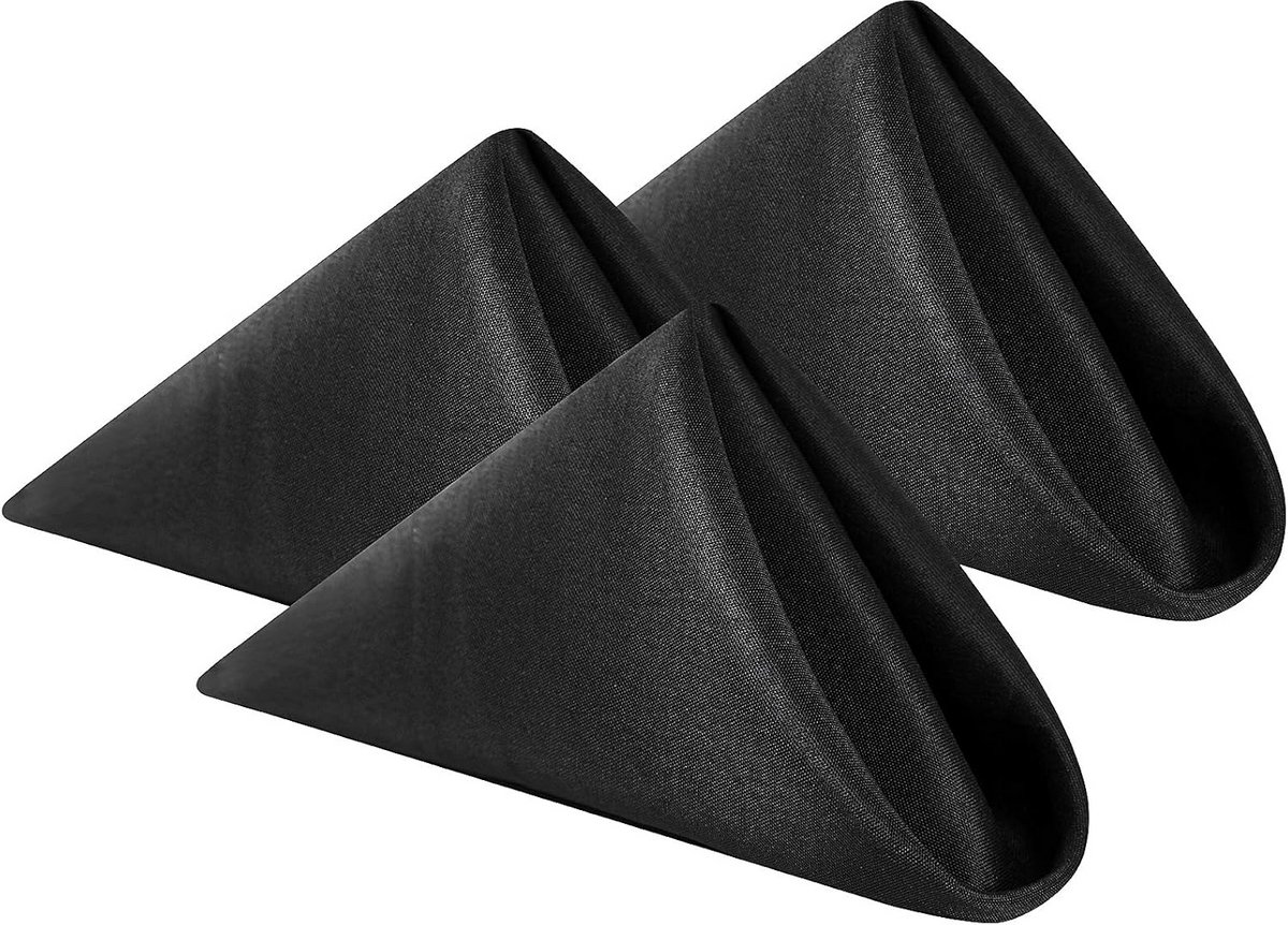 Wastbare Stoffen Servetten 17x17 inch Zwart Polyester voor Diner en Feest (100 Stuks)