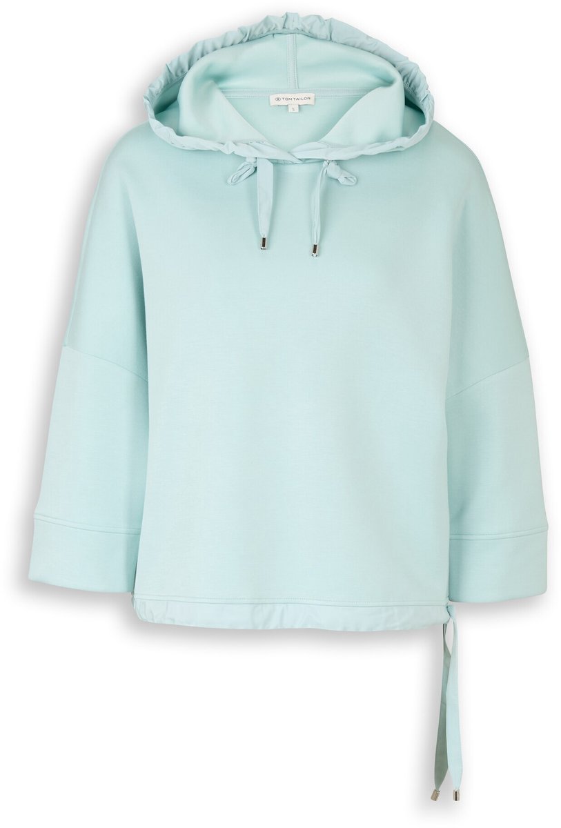 Tom Tailor - Hoodiesweatshirt van scuba - Maat XXXL - blue haze