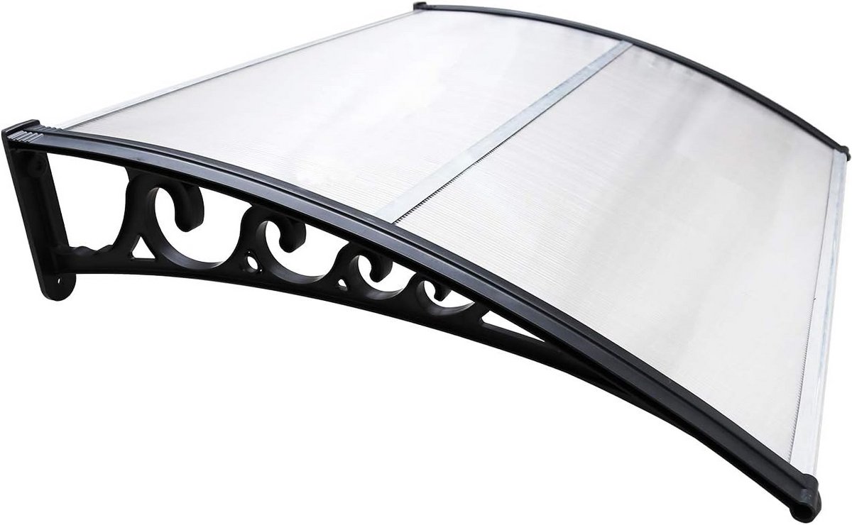 Robuuste Luifel voor Voordeur Overkapping - 100 x 150 cm - Transparant Polycarbonaat en Aluminium Frame