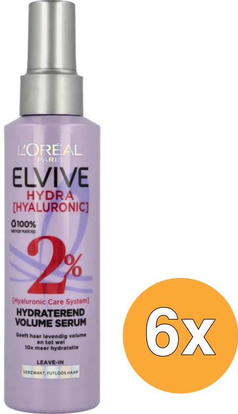 L'Oreal Paris Elvive Hydra Hyaluronic Sérum Volume Hydratant 150 ml - 6 pièces